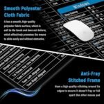 Anti-Slip Keyboard Pad with Office Excel Software Shortcuts Key Patterns, Clear Extended Large Cheat Sheet Mouse Pad, Large Rubber Base, Smooth Cloth Desk Mat (Keyboard Shortcut) - Image 5