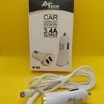 A-Tech - 3.4 Amp Car Charger with Micro Cable