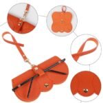 Leather Sunglasses Case with Button Clip - Color Brown