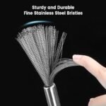 Stainless Steel Pan Cleaning Brush | Kitchen Brush | Pan Scrubber | Wok Brush | Pot Scrubber | Dishes Scrub Brush | Steel Scrubbers for Cleaning Dishes | Steel Wool Scrubber with Handle | Steel Scrubber | Steel Scrubber Brush - Image 4