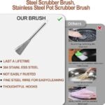 Stainless Steel Pan Cleaning Brush | Kitchen Brush | Pan Scrubber | Wok Brush | Pot Scrubber | Dishes Scrub Brush | Steel Scrubbers for Cleaning Dishes | Steel Wool Scrubber with Handle | Steel Scrubber | Steel Scrubber Brush