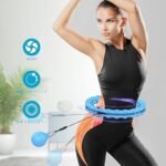 Hula Hoops Popular Improved Magic Fitness Exercise Smart Hula Hoop Diet Assembly, 24 Knots, Free Adjustable Size, No Fall Hula Loop, Auto Rotate, Exercise for Adults/Kids Blue
