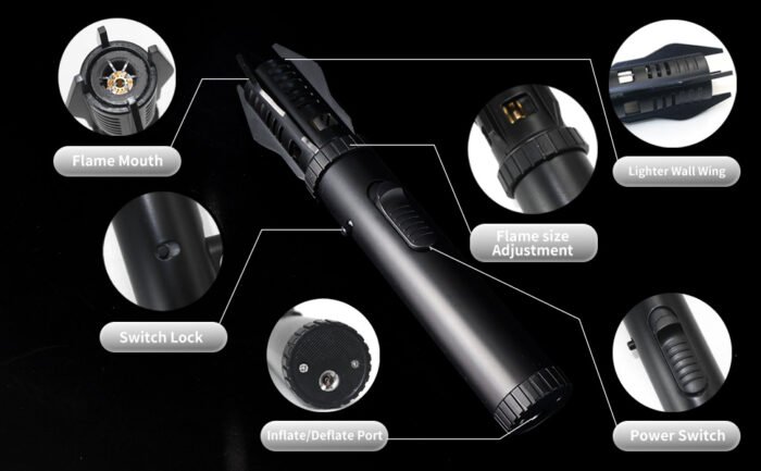 Torch Lighter, Bright Fire Lighter with Safety Lock and Adjustable Flame, Refillable Butane Gas Windproof Jet Flame Cool Lighters for Candles Campfires BBQ Baking, Camping, Gift. - Image 7