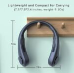 Portable Neck Fan, Bladeless Cooling Fan, 8H Working Time, Headphone Design Personal Fan, Adjustable Neck Fan with 3 Speeds, for Travel Desk Bedroom - Image 3