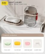 plastic Travel Soap Case, Leakproof Soap Container with Lid - Image 6
